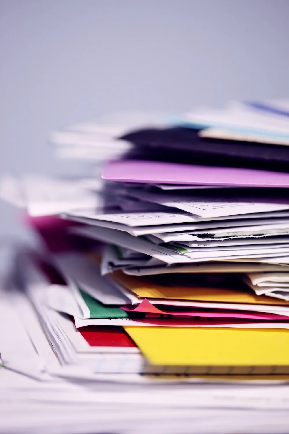 A pile of messy binders